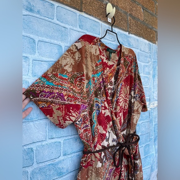 RALPH LAUREN PAISLEY WRAP DRESS SIZE 3 x - Picture 6 of 11